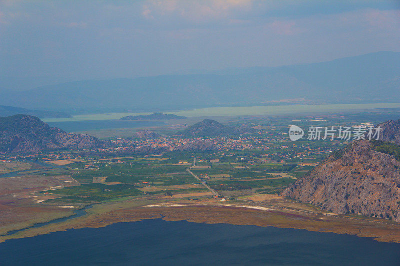 Iztuzu海滩和土耳其的Dalyan View。